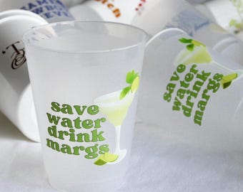 Save Water Drink Margs Cups | Margs and Matrimony Bachelorette Cups | Margarita Theme Party Cups | Margs & Matrimony Bachelorette Favors