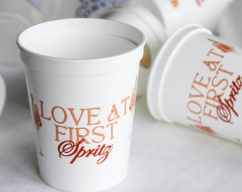 Love at First Spritz Bachelorette Cups | Aperol Spritz Bridal Shower Favors | Aperol Spritz Bachelorette Favors