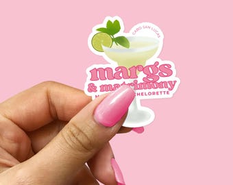 Margs and Matrimony Bachelorette Sticker | Margarita Bachelorette Favors | Final Fiesta Bachelorette Party Favors