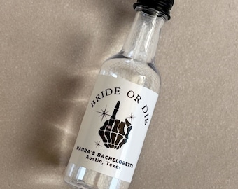 Bride or Die Bachelorette Shooter Labels | Til Death Do Us Party Bachelorette Favors | Custom Shooter Labels | Mini Liquor Bottle Labels