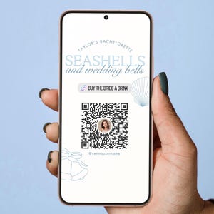 Seashells and Wedding Bells Bachelorette Venmo Template | Buy the Bride a Drink Template | Coastal Bachelorette Party Games