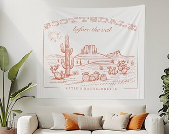 Scottsdale Before the Veil Bachelorette Banner / Telón de fondo para despedida de soltera en el desierto / Decoraciones para despedida de soltera en Scottsdale (80" x 68")