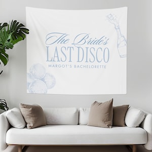 Bride&#39;s Last Disco Bachelorette Party Banner | Retro Disco Bachelorette Welcome Sign | Last Disco Bachelorette Decorations