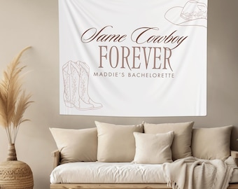 Same Cowboy Forever Bachelorette Banner | Ostatni znak powitalny na Rodeo Bachelorette | Dekoracje na wieczór panieński w stylu western | Ostatni wieczór panieński