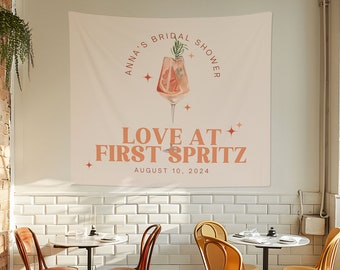 Love at First Spritz vrijgezellenfeestbanner | Love at First Spritz welkomstbord vrijgezellenfeest | Aperol Spritz-decoraties voor vrijgezellenfeesten