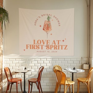 Love at First Spritz Bridal Shower Banner | Love at First Spritz Bridal Shower Welcome Sign | Aperol Spritz Bridal Shower Decorations