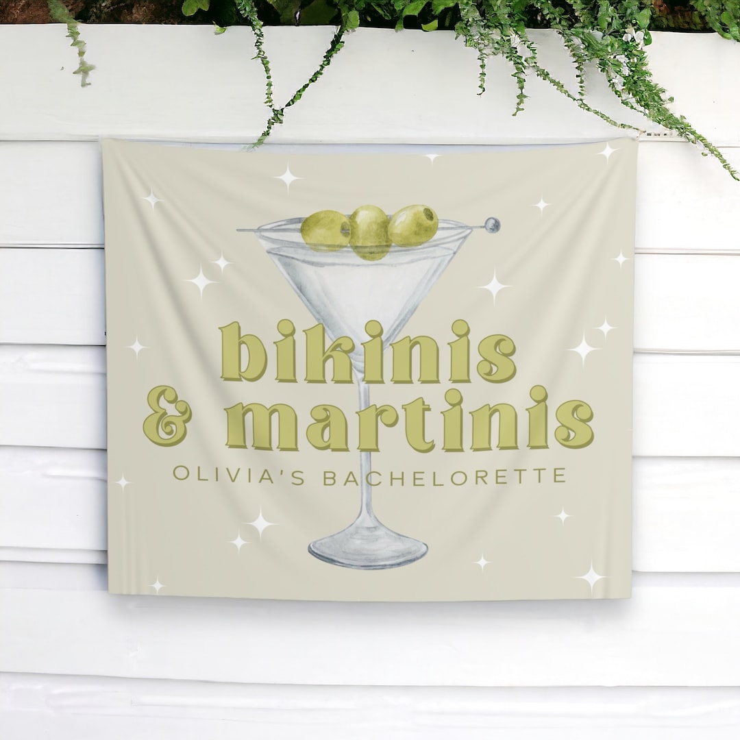 Bikinis and Martinis Bachelorette Banner Martinis and Bikinis