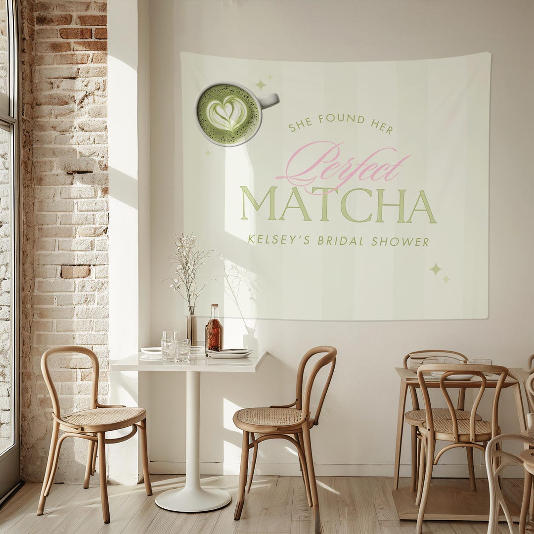 She Found Her Perfect Matcha Bridal Shower Banner | Matcha Theme Bridal ...