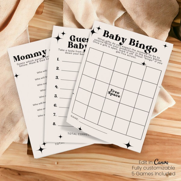 Neutral Baby Shower Games | Vintage Animal Baby Shower Games | Boho Baby Shower | Games for Baby Shower | Printable Baby Shower Games