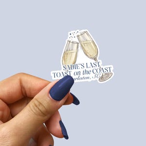 Last Toast on the Coast Bachelorette Stickers | Coastal Bachelorette Party Favors | Beach Bachelorette Party Favors