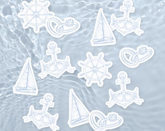Last Sail Before the Veil Bachelorette Confetti | Nautical Bachelorette Decorations | Last Sail Bachelorette Decor (70 Pieces)