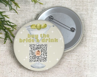 Buy the Bride a Drink Venmo Buttons | Bikinis and Martinis Bachelorette Party Venmo Buttons | Dirty Martini Bachelorette Party Favors