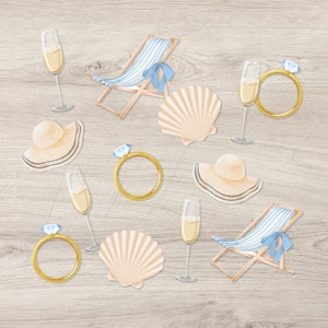 Confeti para despedida de soltera "Último brindis en la costa" / Decoraciones costeras para despedida de soltera / Despedida de soltera costera de abuela (75 piezas)