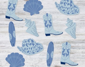 Coastal Cowgirl Bachelorette Confetti | Coastal Cowgirl Bachelorette Decorations | Western Bachelorette Decor (70 Pieces)