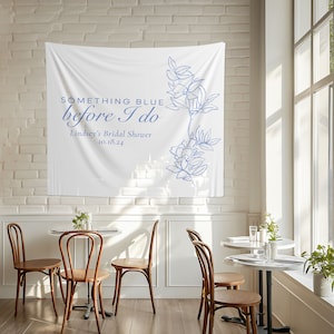 Something Blue Bridal Shower Banner | Something Blue Bridal Shower Decorations | Blue Bridal Shower Decorations | Blue Floral Bridal Shower