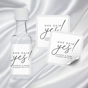 She Said Yes Labels verlovingsshooter | Gunsten verlovingsfeest | Verlovingsbedankjes | Decoraties voor verlovingsfeesten | Mini-dranketiketten
