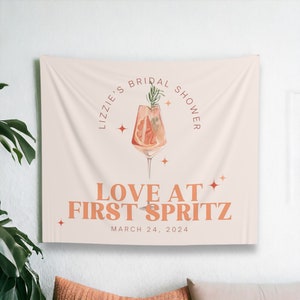 Love at First Spritz Bridal Shower Banner | Love at First Spritz Bridal Shower Welcome Sign | Aperol Spritz Bridal Shower (80" x 68")