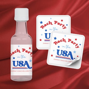 Bach Party in the USA Bachelorette Shot Labels | Red White and I Do Bachelorette Favors | Red White and Blue Bachelorette | USA Bachelorette