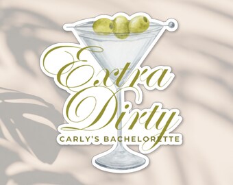 Dirty Martini Bachelorette Stickers | Dirty Martini Bachelorette Party Favors | Bikinis and Martinis Bachelorette Party Favors
