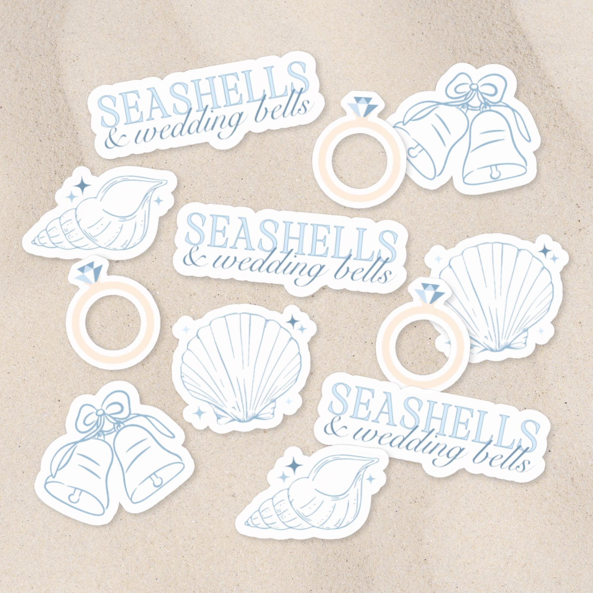 Seashells and Wedding Bells Bachelorette Confetti | Seashells and Wedding Bells Bachelorette Decorations | Coastal Bachelorette (70 Pieces)
