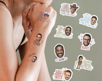 Groom Face Temporary Tattoos | Unique Bachelorette Party Favors | Personalized Bachelorette Temporary Tattoos
