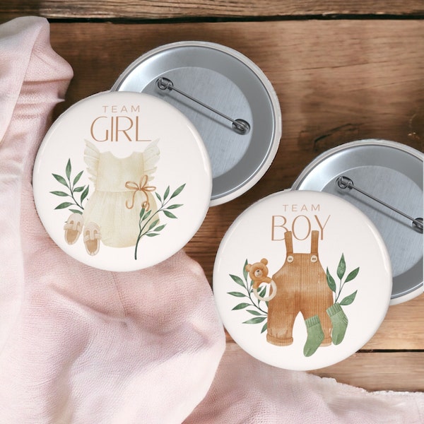 Boho Gender Reveal Party Buttons | Boho Gender Reveal Party Favors | Neutral Gender Reveal | Gender Reveal Ideas | (Sold Individually)