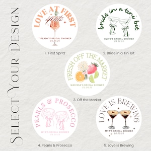 Custom Bridal Shower Stickers | Personalized Bridal Shower Favors ...