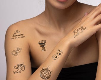 Modern Wedding Temporary Tattoos | Wedding Flash Tattoos | Wedding Tattoo Station | Temporary Wedding Tattoos