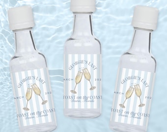 Etiquetas para licores de despedida de soltera "Último brindis en la costa" / Recuerdos para despedida de soltera "Último brindis en la costa" / Decoración costera para despedida de soltera