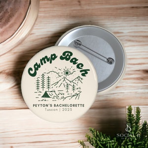 Camp Bachelorette Buttons | Camp Bach Party Favors | Last Trail Before the Veil Bachelorette Party Button (Sold Individually)