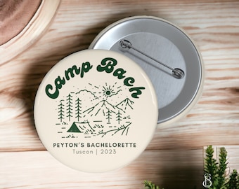 Camp Bachelorette Buttons | Camp Bach Party Favors | Last Trail Before the Veil Bachelorette Party Button (Sold Individually)