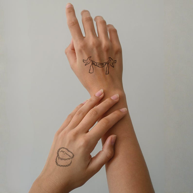 Wedding Temporary Tattoo Bar | Unique Wedding Favors | Aesthetic Temporary Tattoos for Wedding