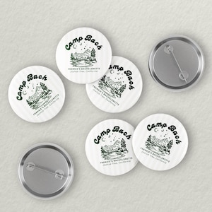 Camp Bachelorette Buttons | Camp Bach Favors | Last Trail Before the Veil Bachelorette Favors | Camp Bachelorette Decorations
