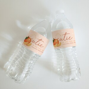 Little Cutie Baby Shower Water Bottle Labels | Citrus Baby Shower Favors | Little Cutie Baby Shower Decorations (8"x1.9")