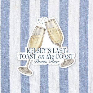 Last Toast on the Coast Bachelorette Stickers | Coastal Bachelorette Party Favors | Beach Bachelorette Party Favors