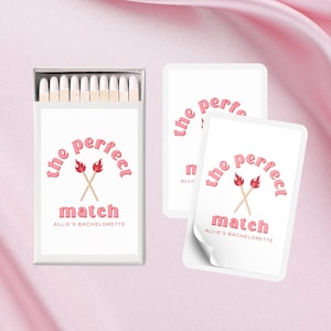 Perfect Match Bachelorette Match Box Labels | Perfect Match Favors | Perfect Match Bachelorette Favors | Match Made in Heaven (LABEL ONLY)