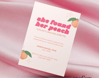 Invitación para despedida de soltera "Ella encontró su melocotón" / Plantilla de invitación para despedida de soltera en Savannah, Georgia / Despedida de soltera en Savannah (Descarga digital)
