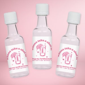 Tequila Brautjungfer Vorschlag Shooter Etiketten | Brautjungfer Vorschlag Geschenke | Willst du meine Brautjungfer sein? Mini Etiketten
