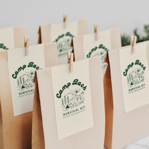 Camp Bachelorette Gift Tags | Camp Bach Favors | Weekend in the Woods Bachelorette | Camp Bach Survival Kit | Bachelorette Favor Tags