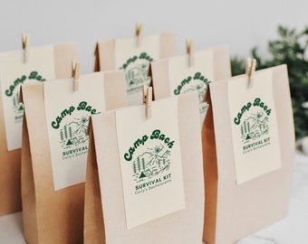 Camp Bachelorette Gift Tags | Camp Bach Favors | Weekend in the Woods Bachelorette | Camp Bach Survival Kit | Bachelorette Favor Tags