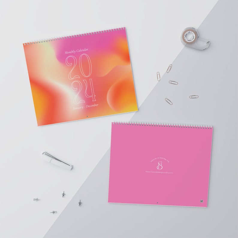 2024 Wall Calendar Aura Calendar Aesthetic Calendars for Her Trendy