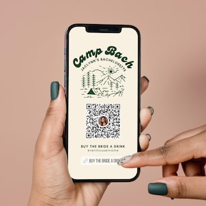 Kup Pannie Młodej Szablon Drinka | Karta Venmo Camp Bachelorette | Dekoracja Glamping Bachelorette Party | Dzikie w Lesie Bachelorette