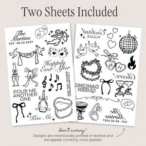 Personalized Temporary Wedding Tattoos | Modern Wedding Tattoos | Temporary Tattoo Station for Wedding