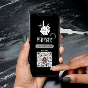 Compre um modelo de bebida para a noiva | Cartão Venmo para festa de despedida de solteira Bride or Die | Decoração de despedida de solteira Til Death Do Us