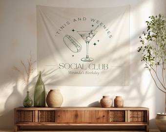 Tinis and Weenies Party Banner | Tinis & Weenies Birthday Party Decor | Dirty Martini Bachelorette Banner | Tinis and Weenies Bachelorette