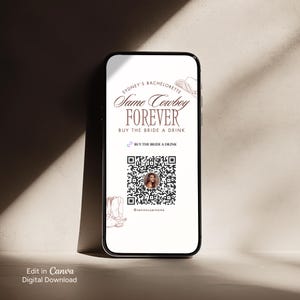 Modello per addio al nubilato "Same Cowboy Forever" / Carta Venmo per addio al nubilato western / Giochi per addio al nubilato "Lassoed for Life"