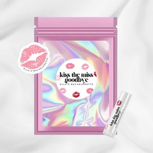 Kiss the Miss Goodbye Bachelorette Recovery Kit Torba | Bachelorette Hangover Kit | Kiss the Miss Goodbye Bachelorette Favors