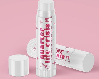 Quarter Life Crisis Verjaardag Lippenbalsem | 25e verjaardagsbedankjes | Grappige 25e verjaardag | Verjaardagsversieringen Quarter Life Crisis