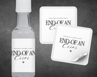 End of an Error Mini Liquor Bottle Labels | Funny Divorce Party Gifts | Divorce Party Decorations for Women