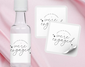 We&#39;re Engaged Shooter Labels | Engagement Party Favors | Alcohol Engagement Favors Engagement Party Decorations | Mini Liquor Labels